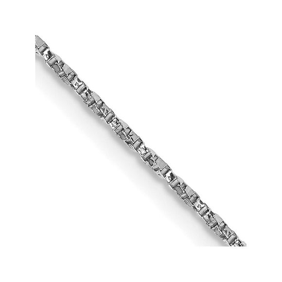 Kazi Luxury 14K White Gold 18 inch .95mm Twisted Box with Lobster Clasp Chain